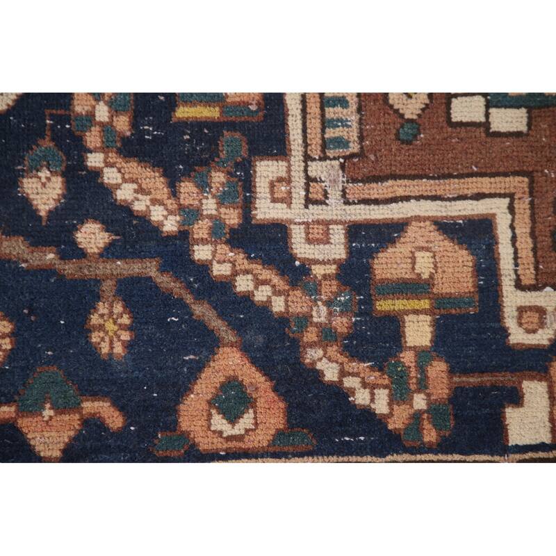 Distressed Bakhtiari Persian Antique Area Rug Hand-Knotted Wool Carpet - 6'8"x 10'0"