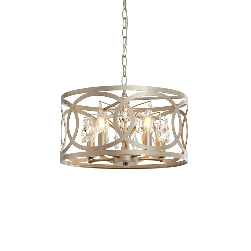 Aurelia 5-light Metal Cage Drum Pendant Chandelier