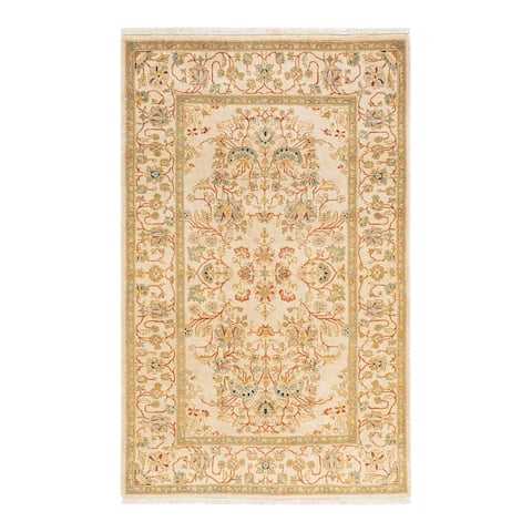 Overton Mogul One-of-a-Kind Hand-Knotted Area Rug - Ivory, 3' 1" x 5' 1" - 3' 1" x 5' 1"
