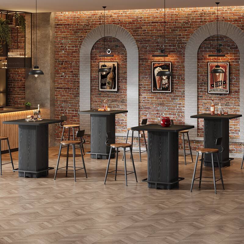 High Wood Bar Table, Bistro Pub Table, Dining Coffee Cocktail Living Room Accent Pub Desk