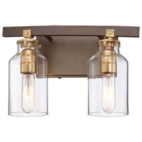 Morrow Harvard Court Bronze W/Gold Hi 2 Light Bath By Minka Lavery