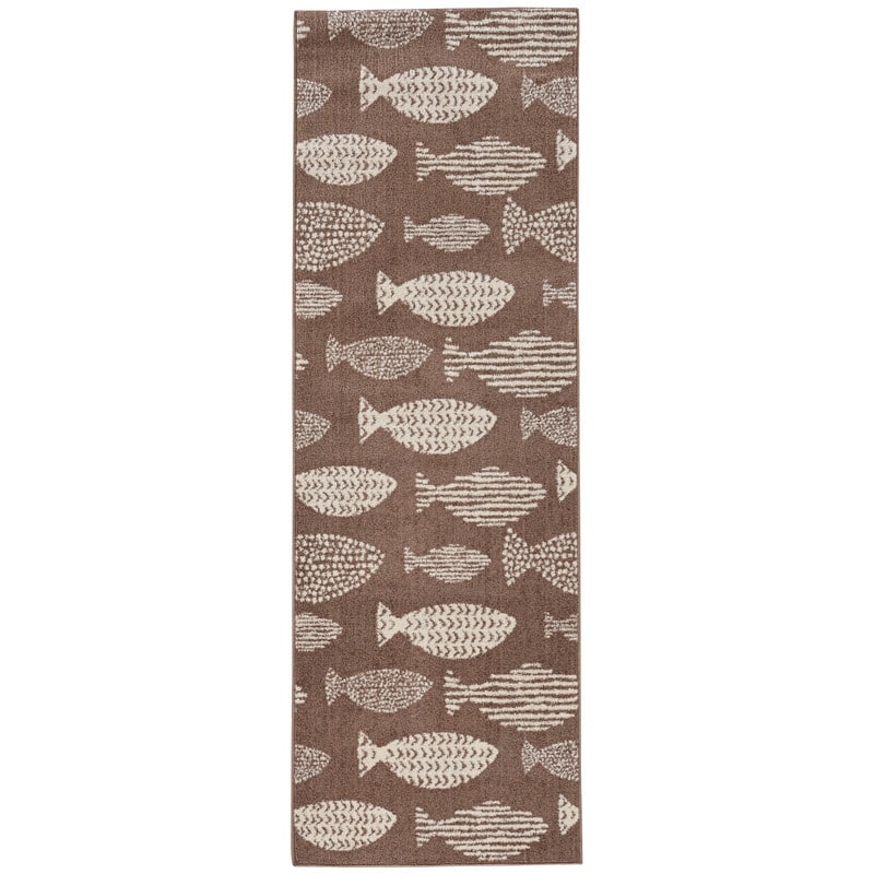 Allegra Bouey Costal Area Rug - 2'6" x 8' - Beige/Ivory