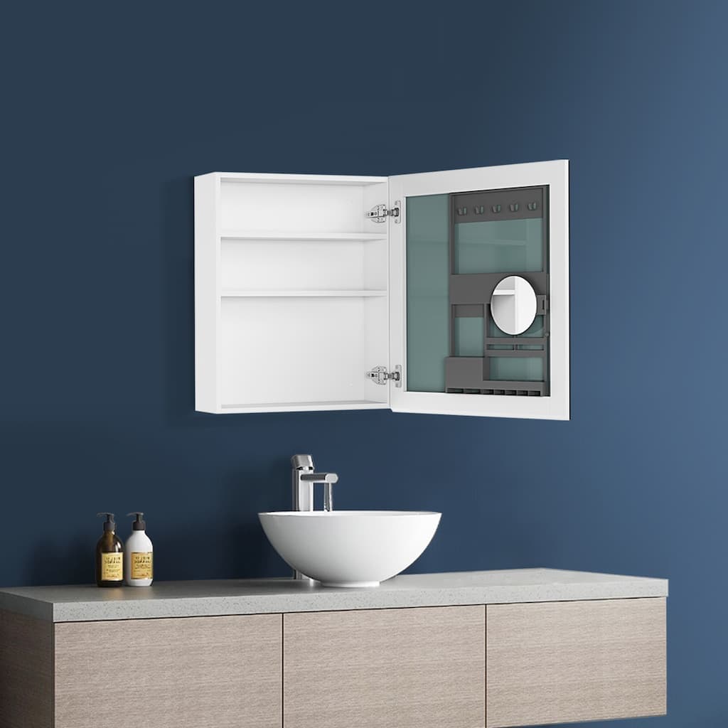Topcraft Frameless Mirrored Medicine Cabinet in White