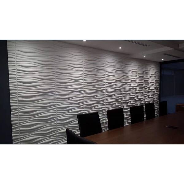 Art3d Decorative 3d Wall Panels Wave Board Design Pack Of 6 Tiles 32 Sq Ft Plant Fiber Overstock