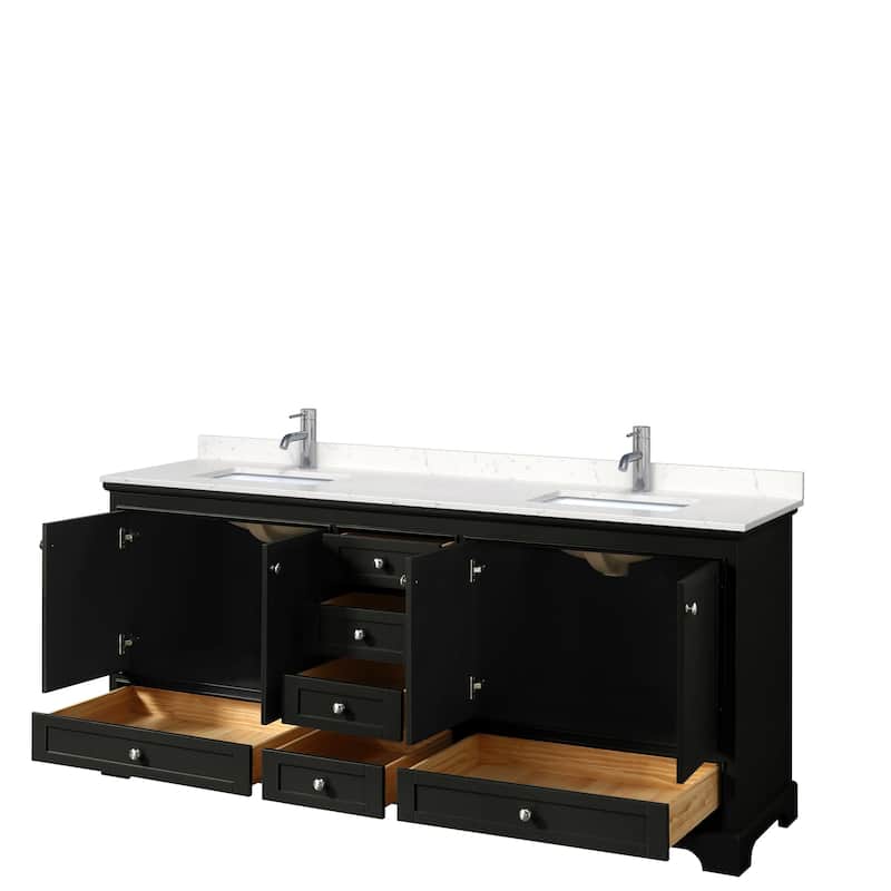 Deborah 80-inch Double Vanity, Cultured Marble Top