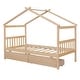 preview thumbnail 9 of 41, Twin Size Wooden House Bed with Drawers