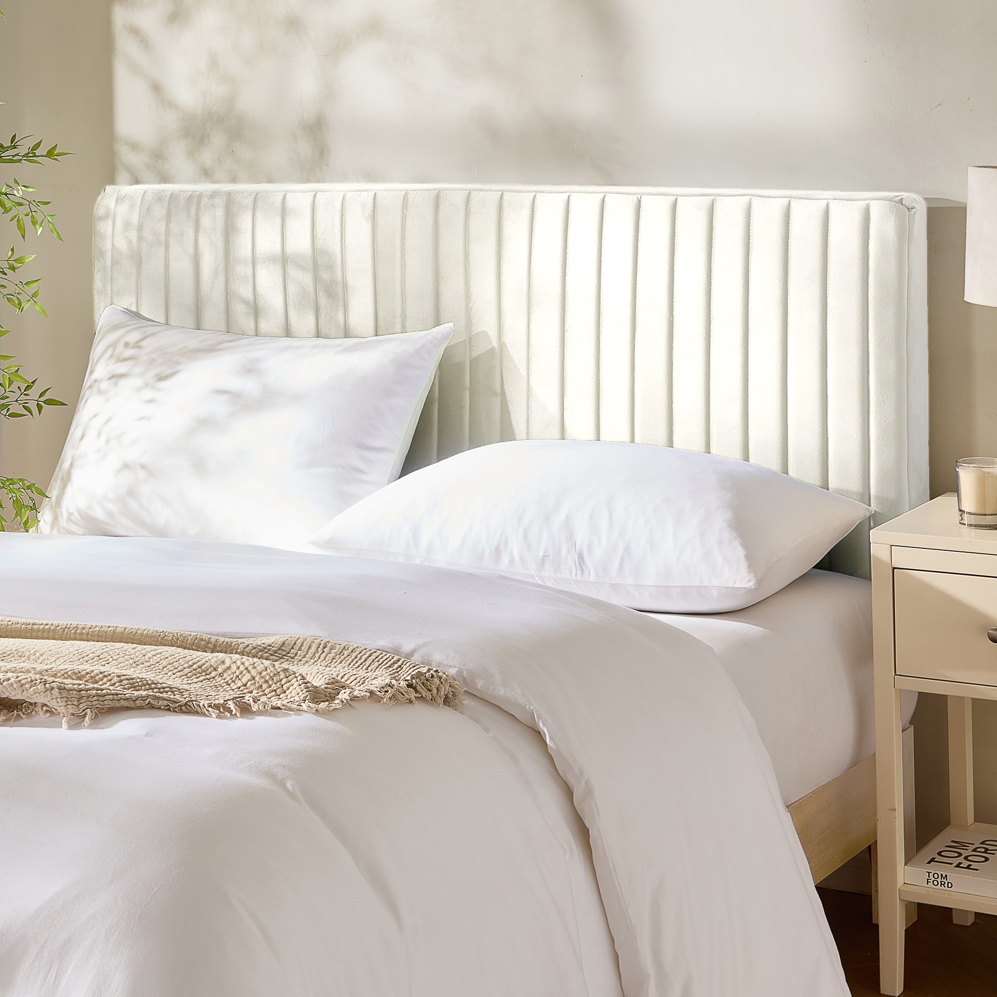 Empyrean Velvet Headboard, Floating Wall-Mounted, Easy Assemble Upholstered Peel & Stick, 3D Soundproof Bed Wall Panels