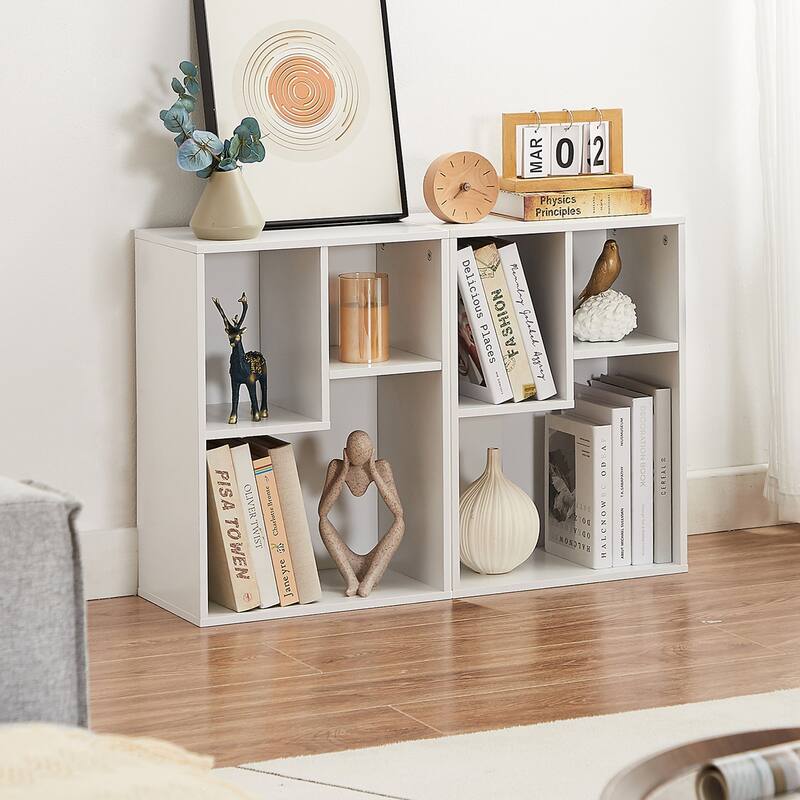 3 Cubes Wood Bookcase 3-Tier Bookshelf Storage Shelf