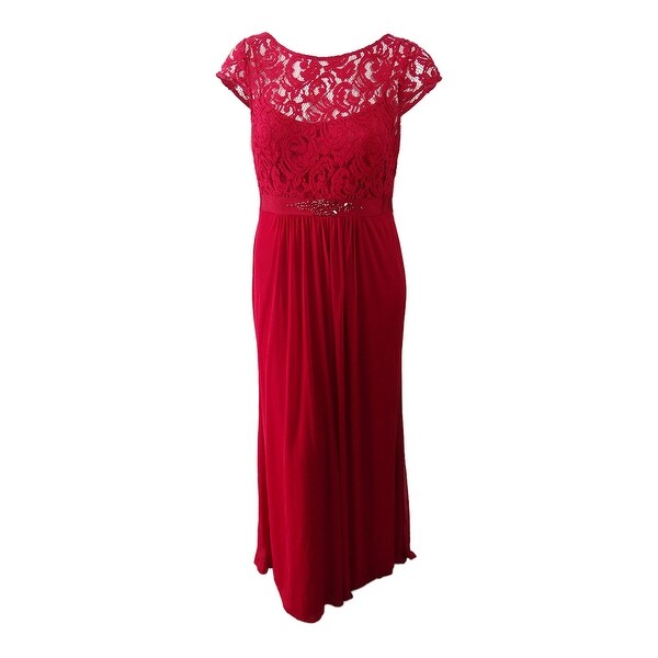 Adrianna Papell Women's Cap-Sleeve Lace Gown - Bed Bath \u0026 Beyond - 41457733