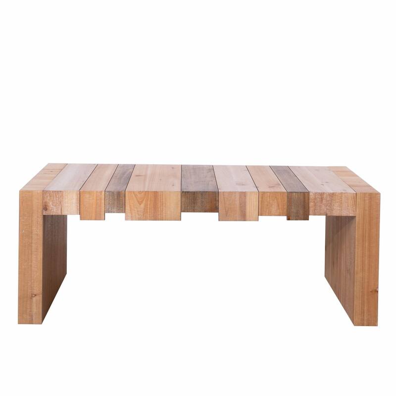 Industrial Style Coffee Table - 48" Rectangular with Wood Grain