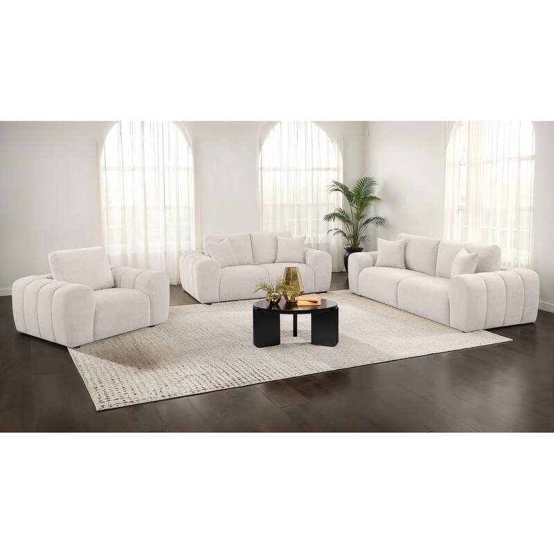 Burnett Chenille Upholstered Sofa Set