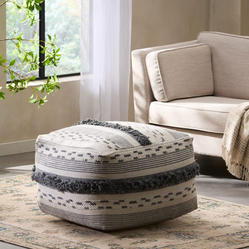 Kipling Boho Cube Yarn Pouf by Christopher Knight Home - 26.00"D x 26.00"W x 16.50"H