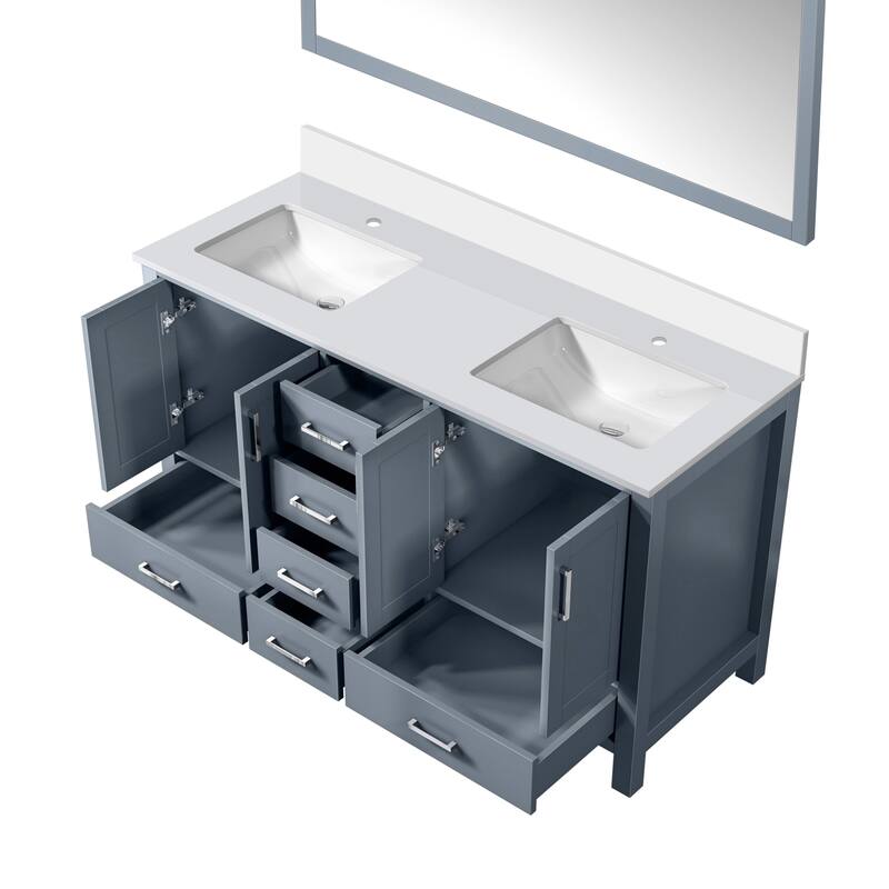 Jacques Bath Vanity, Cultured Marble Top and Mirror