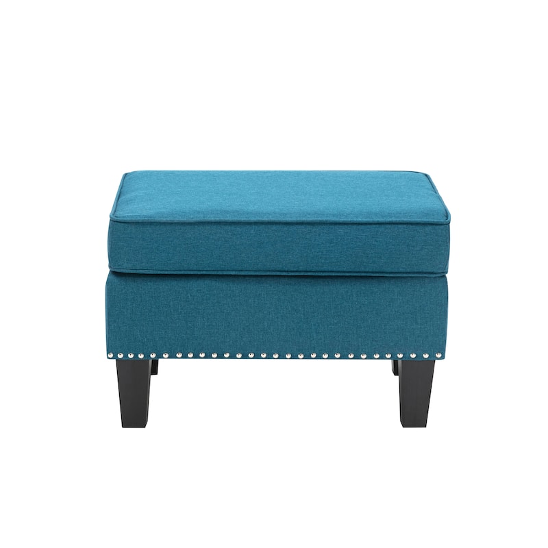 Porthos Home Yule Fabric Accent Ottoman Footstool