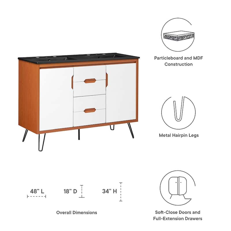 Energize 48" Double Sink Bathroom Vanity