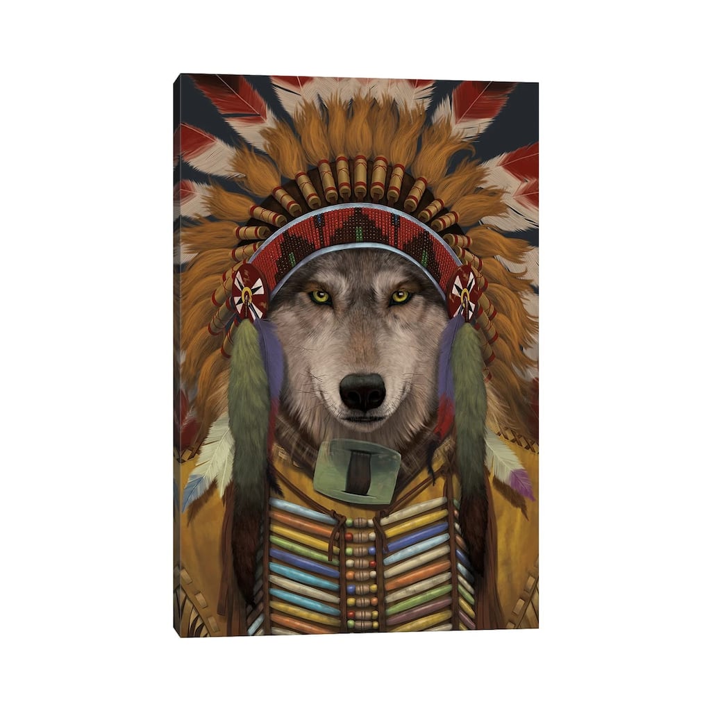 iCanvas "Wolf Spirit Chief" by Vincent Hie Canvas Print