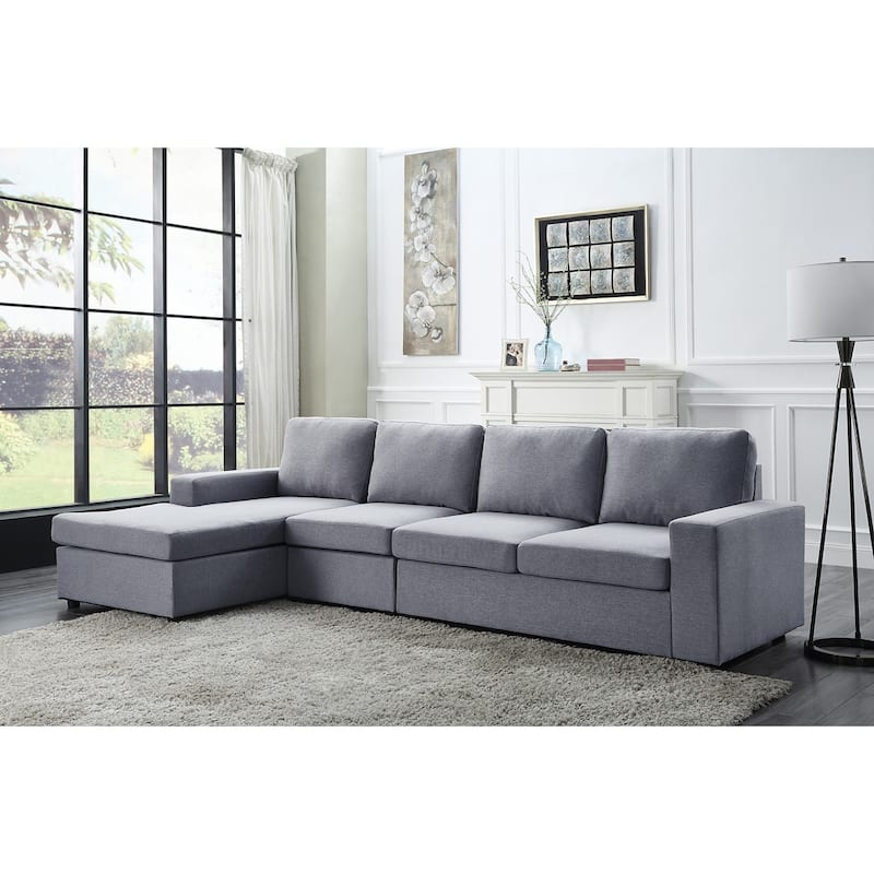 Linen Sofa with Reversible Chaise