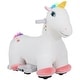 preview thumbnail 2 of 7, Qaba Ride on Unicorn, 6V Battery Powered Kids Electric Ride on Animal Toy with Music, Foot Pedal for Kids Aged 18-36 Months