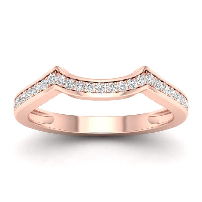 De Couer 10k Gold 1/6ct TDW Diamond Contour Wedding Band