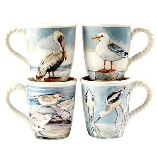 Certified International Shorebirds 18 oz. Mugs, Set of 4