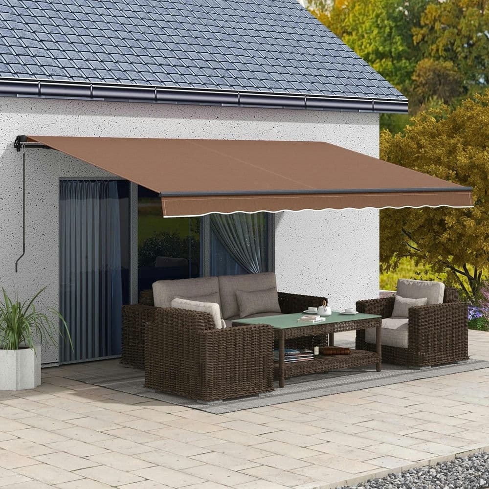 16' x 10' Retractable Awning, 280gsm UV Resistant Sunshade Shelter