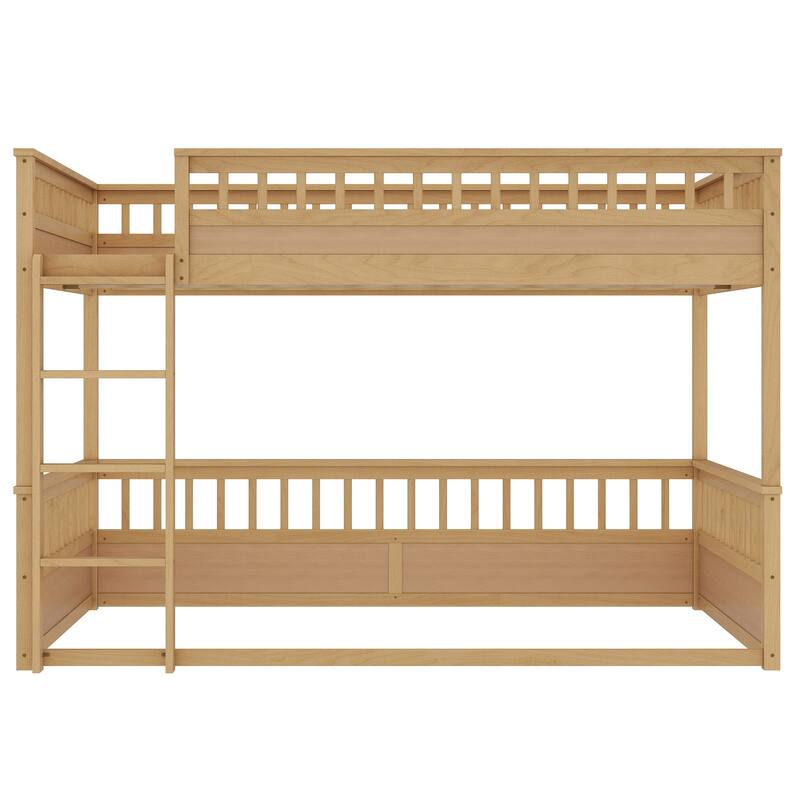 Detachable Wooden Bunk Bed, Divided Into 2 Individual Beds Frame
