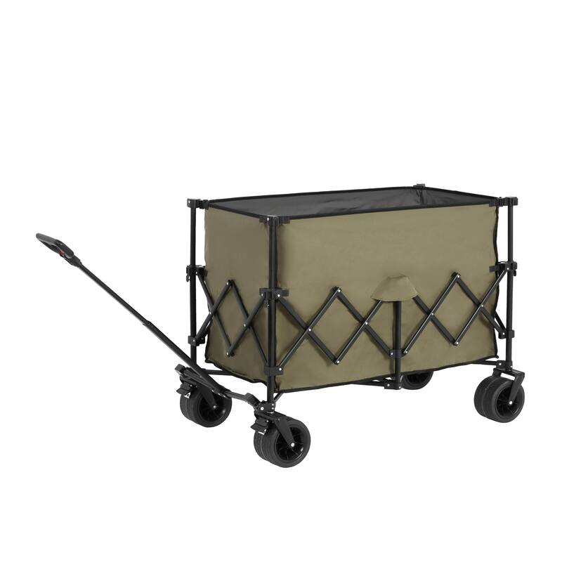 Beach Wagon with Big Wheels, Drink Holders, 300L Capacity, Foldable