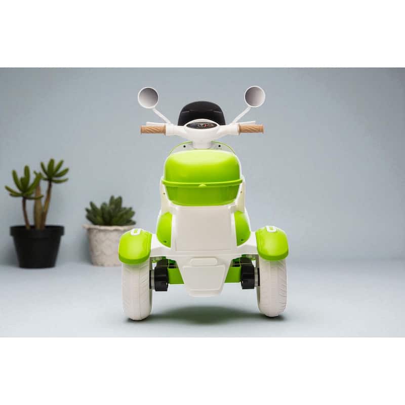 12V Two-Seater Kids Ride On Electric Motorcycle with Dual Motors, LED Headlight, Music, USB & Storage Trunk