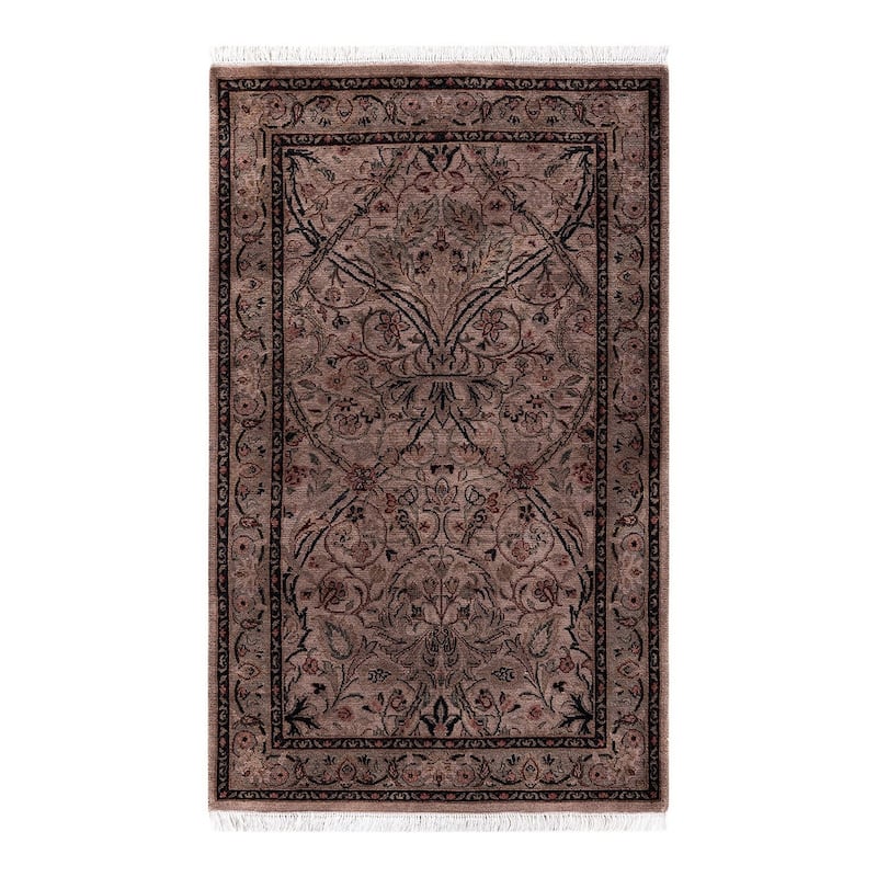 Overton Hand Knotted Wool Vintage Inspired Modern Contemporary Overdyed Pink Runner Rug - 2' 8" x 4' 3"