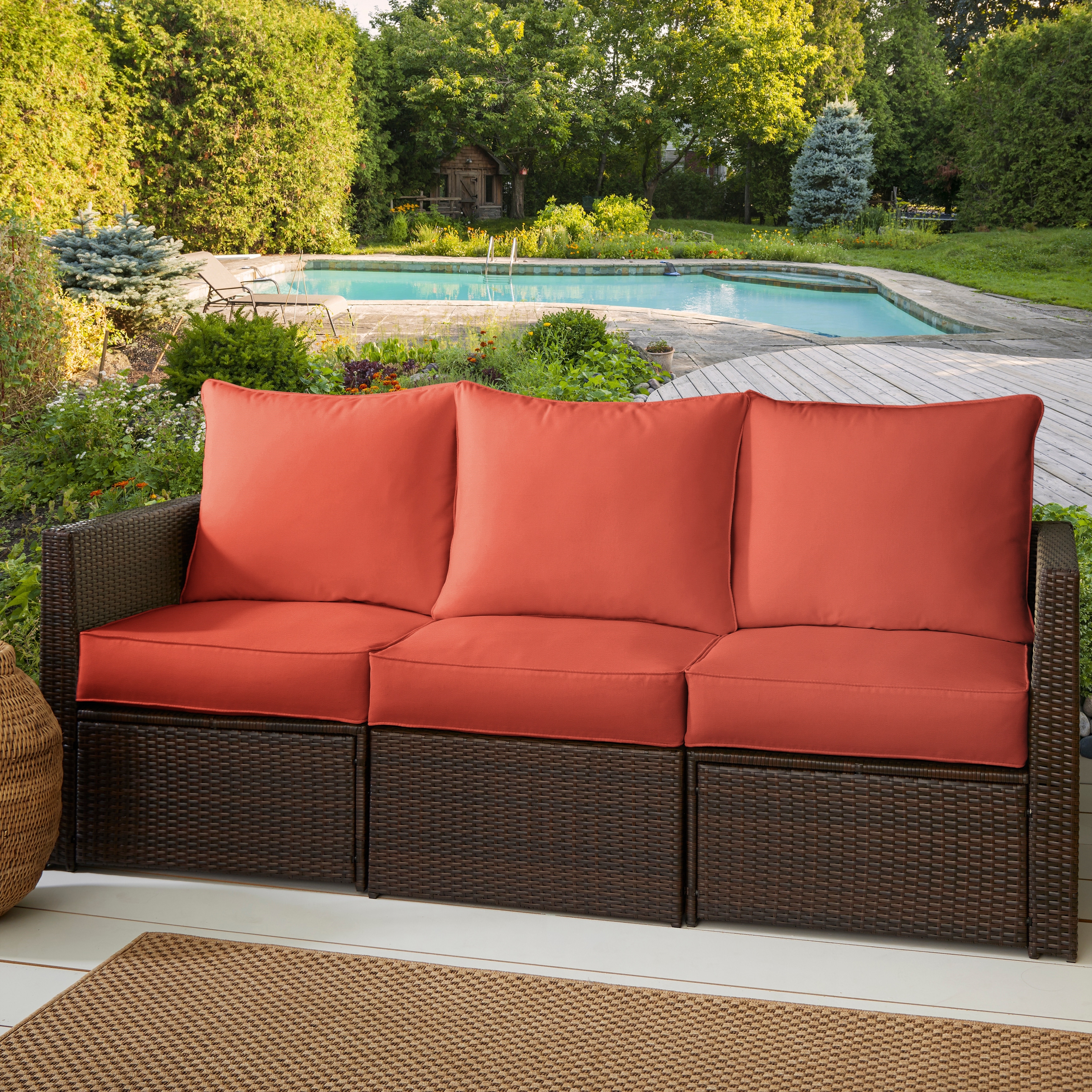 Coral Corded Indoor/ Outdoor Deep Seating Sofa Pillow and Cushion Set - 23 in x 25 in