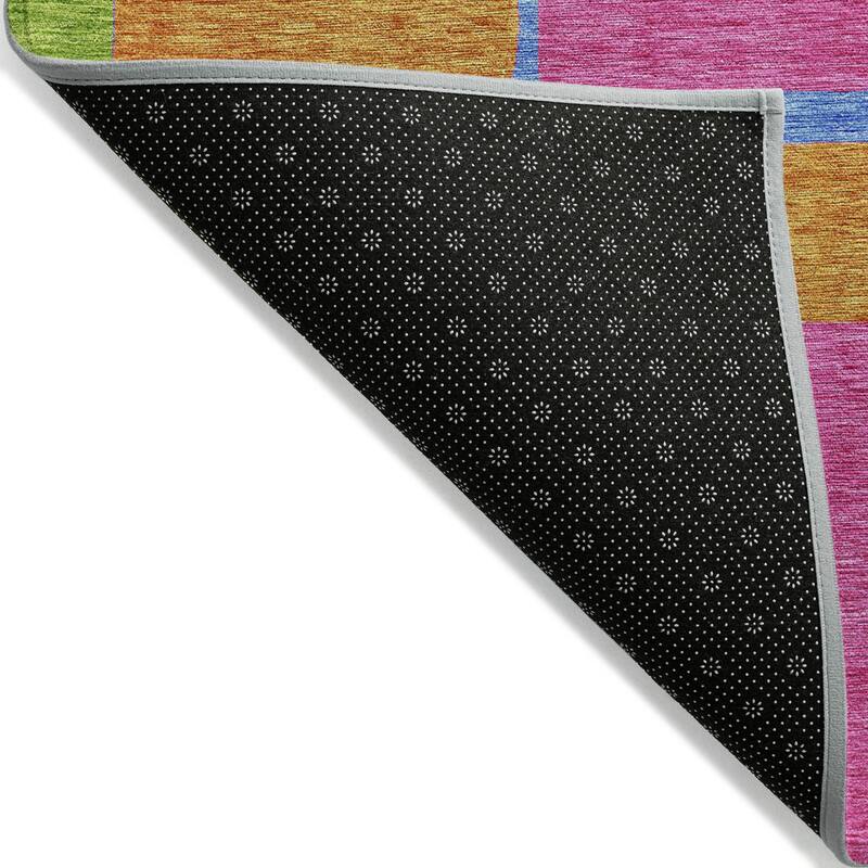 Machine Washable Indoor/ Outdoor Chantille Contemporary Blocks Rug