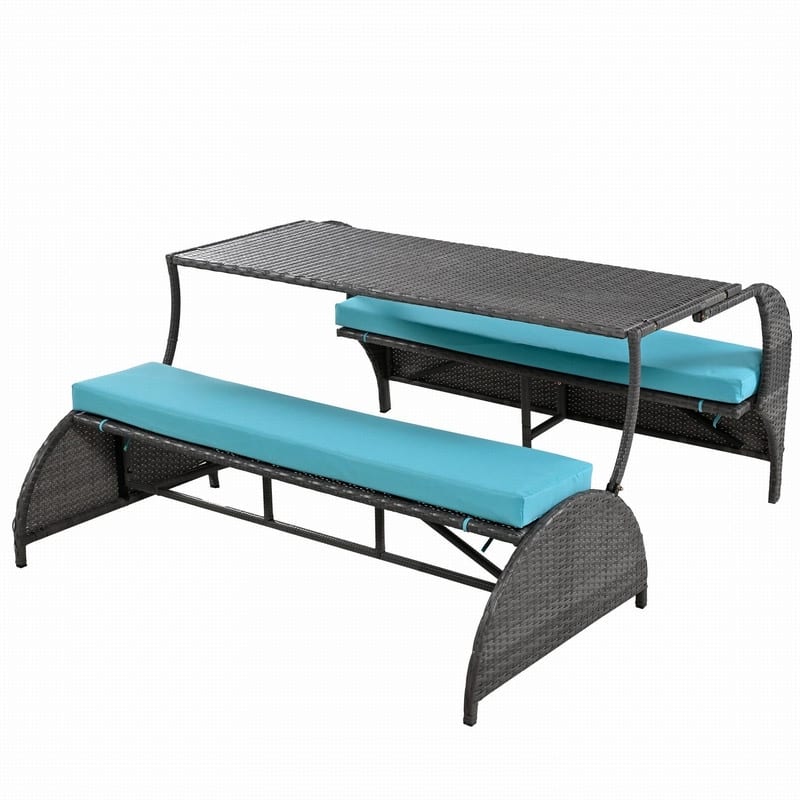 Versatile 3-Piece Outdoor Bistro Set Converts to Table and Seats for Gardens and Lawns