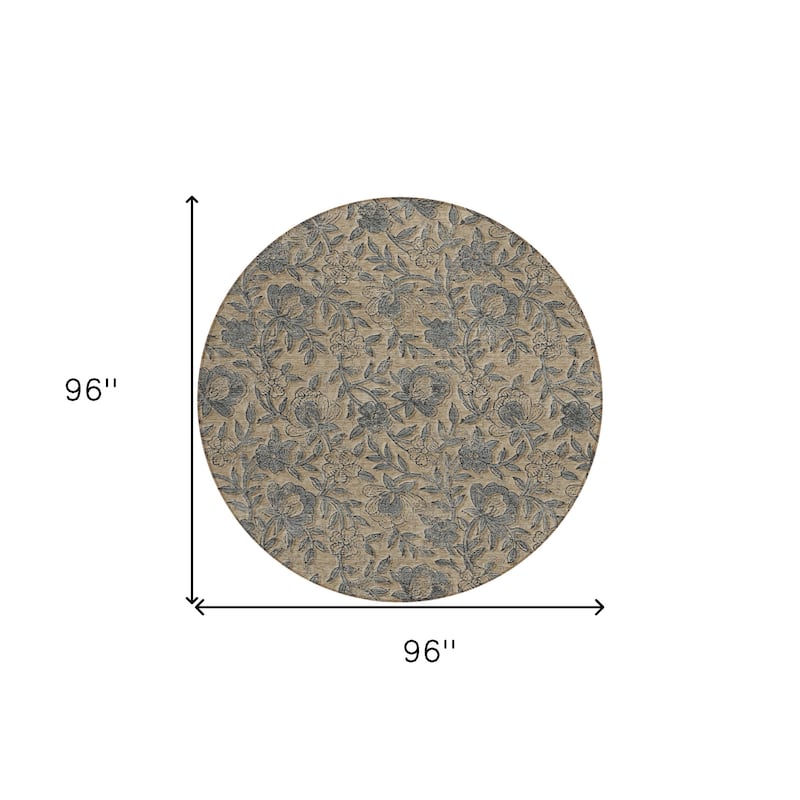 HomeRoots Floral Transitional Rectangle Outdoor Rug