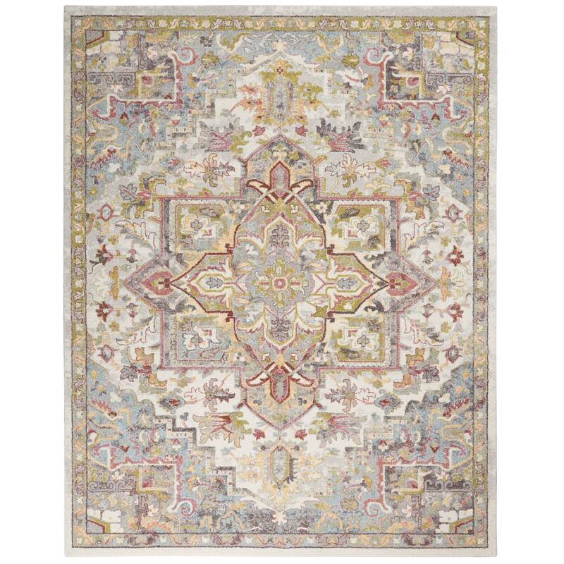 Nourison Juniper Persian Farmhouse Medallion Multicolored Area Rug