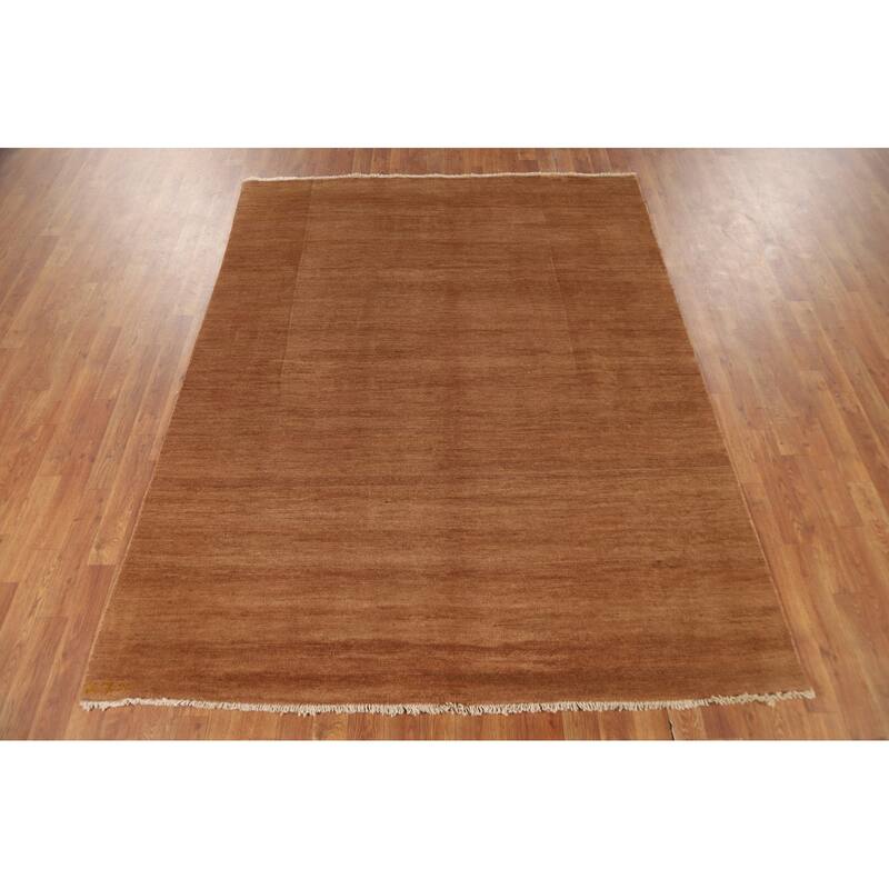 Modern Gabbeh Oriental Area Rug Hand-Knotted Wool Carpet - 5'7"x 7'6"