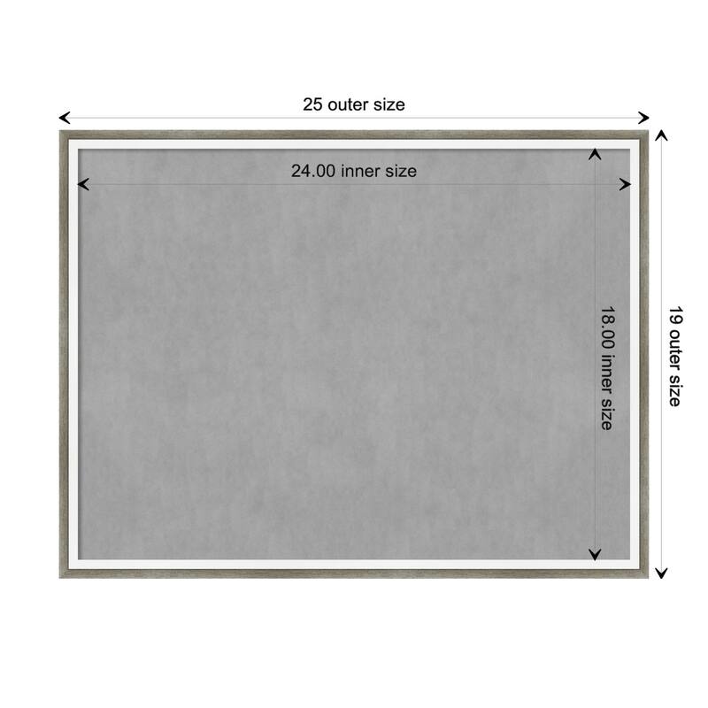 Amanti Art Lucie Silver White Framed Magnetic Board - Board Size 24x18