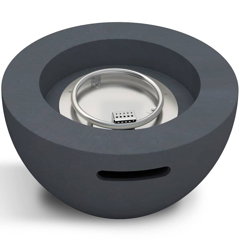 Kante 25"W Round Eco-Friendly Propane Gas Modern Smokeless Bowl Fire Pit Table with Weather Resistant Cover, 50,000 BTU