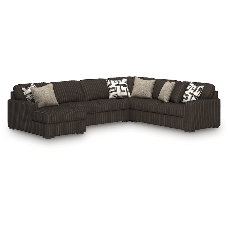 Signature Design by Ashley Midnight-Madness 4-Piece Sectional with Chaise - 151"W x 121"D x 40"H