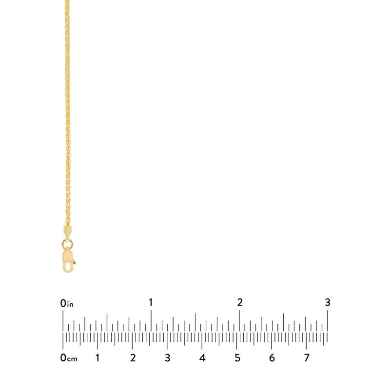 Curata 10k Yellow Gold 1.65mm Round Wheat Chain Necklace (Lobster)
