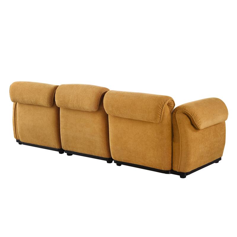 93" 3-Seater Chenille Modular Sofa - Fashionable Sofa with Iron Frame for Living Room, Bedroom