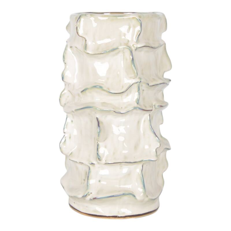 Ceramic Decorative Vase Accent Piece Glazed Finish Capri Style