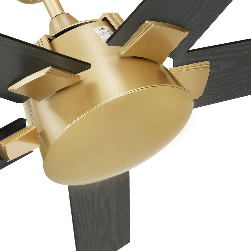 Moasis 52 Inch Modern Black Gold Ceiling Fan with Wall Switch & Remote