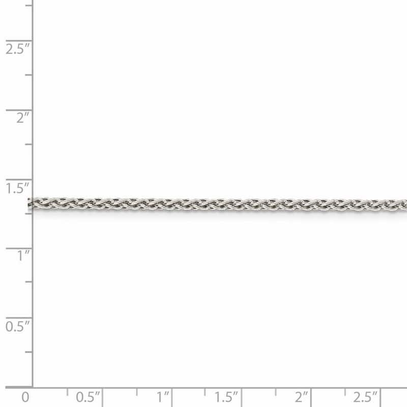 Curata 925 Sterling Silver 2mm Diamond Cut Spiga Chain Necklace