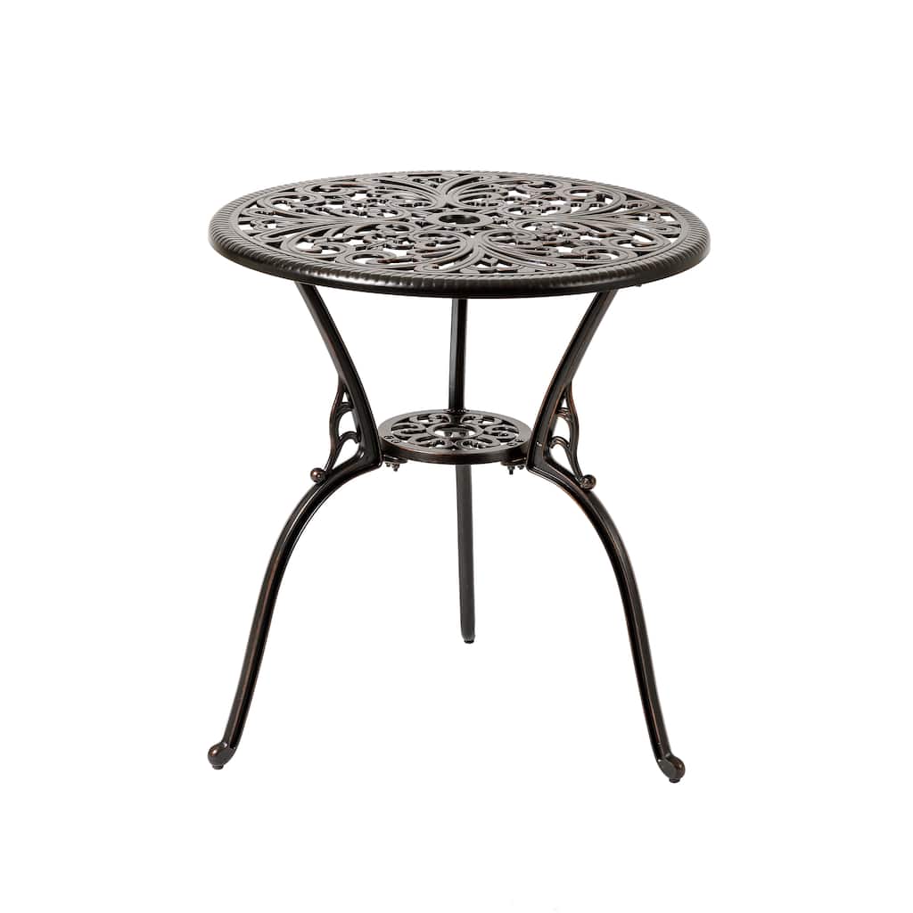 Christopher Knight Home - Aluminium Outdoor Patio Side Table with Decorative Design
