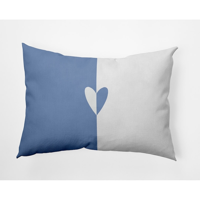 Modern Heart Valentines Day Decorative Throw Pillow - 14" x 20" - Cornflower