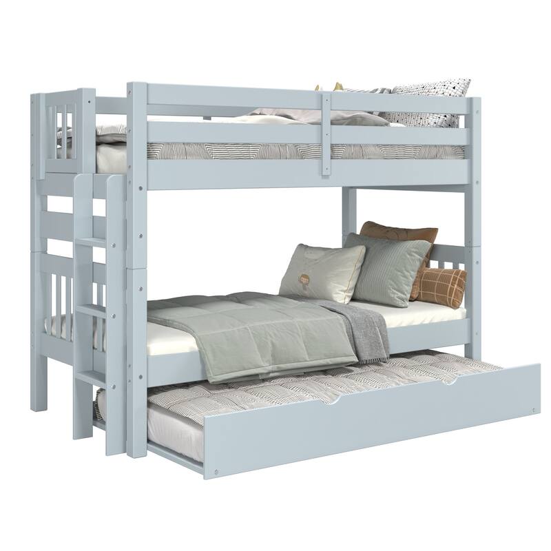 Taylor & Olive Trillium Twin over Twin Bunk Bed with Ladder, Trundle