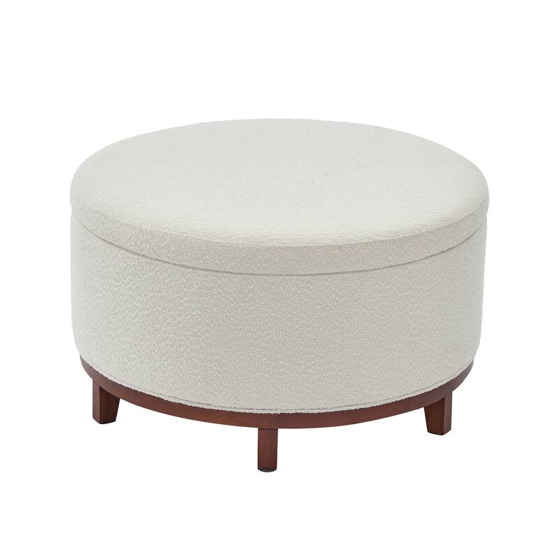 Christopher Knight Home - Modern Fabric Storage Ottoman with Wooden Legs