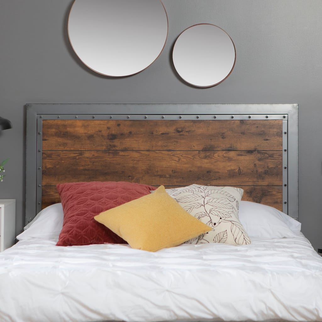 Walker Edison Santos Queen Rustic Panel Headboard