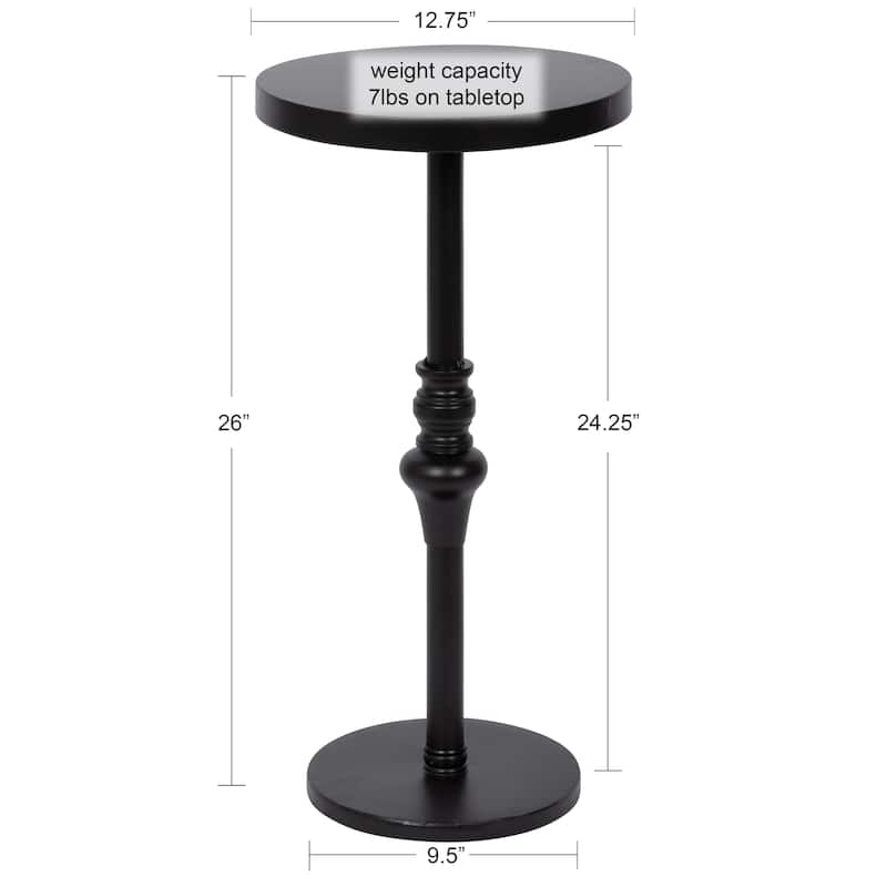 Kate and Laurel Stratton Rustic Pedestal Table - 12x12x26