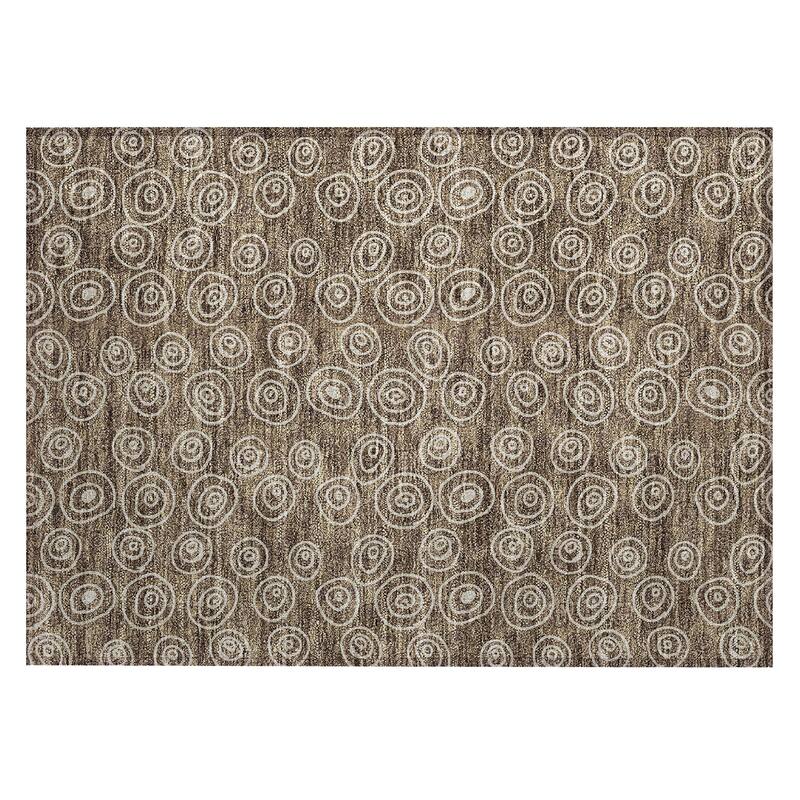 Machine Washable Indoor/ Outdoor Chantille Modern Bubbles Rug